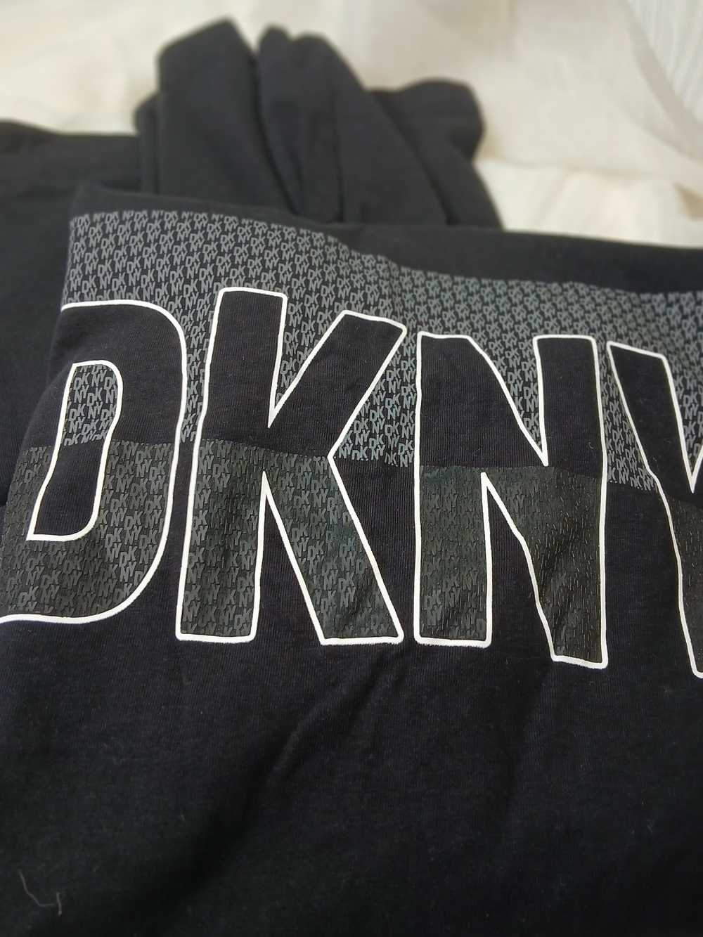 DKNY Black Long Sleeve Men's Logo Tee